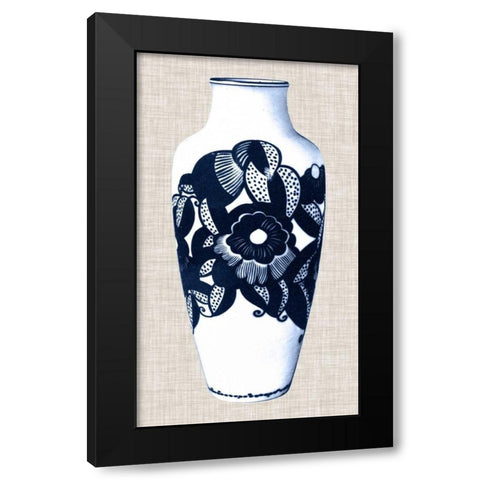 Blue and White Vase III Black Modern Wood Framed Art Print by Unknown