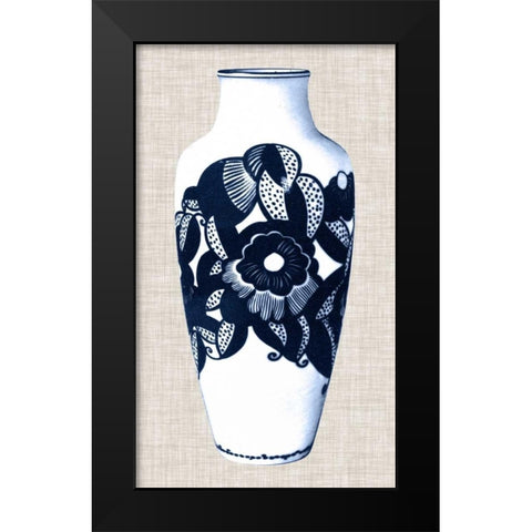 Blue and White Vase III Black Modern Wood Framed Art Print by Unknown