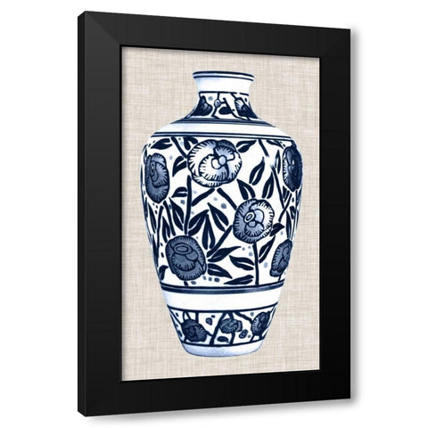 Blue and White Vase IV Black Modern Wood Framed Art Print by Unknown