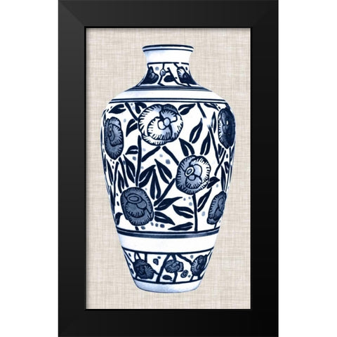 Blue and White Vase IV Black Modern Wood Framed Art Print by Unknown