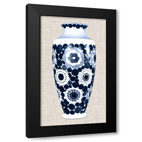 Blue and White Vase V Black Modern Wood Framed Art Print by Unknown