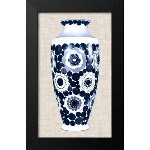 Blue and White Vase V Black Modern Wood Framed Art Print by Unknown