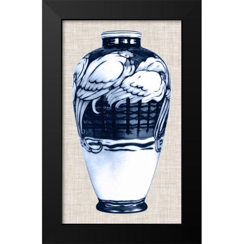 Blue and White Vase VI Black Modern Wood Framed Art Print by Unknown
