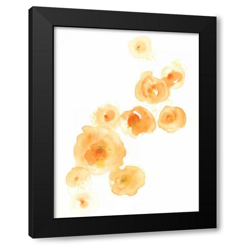 Falling Blossoms I Black Modern Wood Framed Art Print by Vess, June Erica