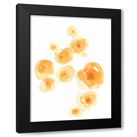 Falling Blossoms II Black Modern Wood Framed Art Print by Vess, June Erica