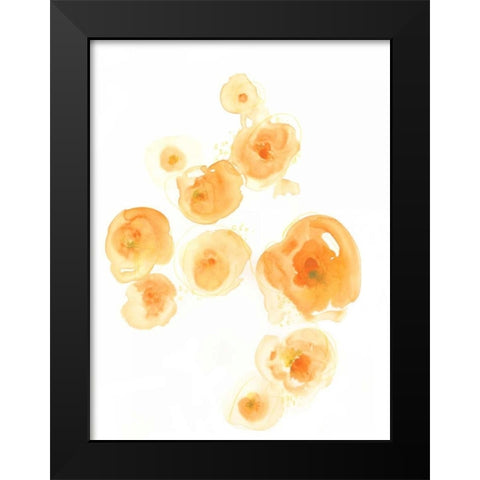 Falling Blossoms II Black Modern Wood Framed Art Print by Vess, June Erica