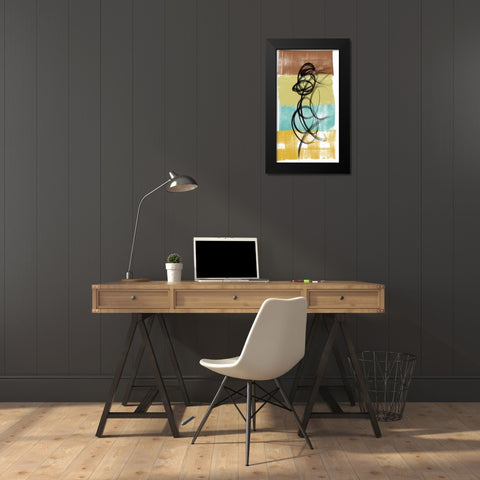 Dancing Swirl II Black Modern Wood Framed Art Print by Saunders, Alonzo