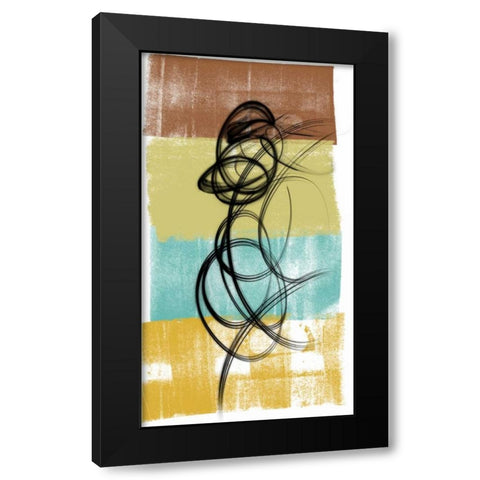 Dancing Swirl II Black Modern Wood Framed Art Print by Saunders, Alonzo