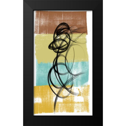 Dancing Swirl II Black Modern Wood Framed Art Print by Saunders, Alonzo