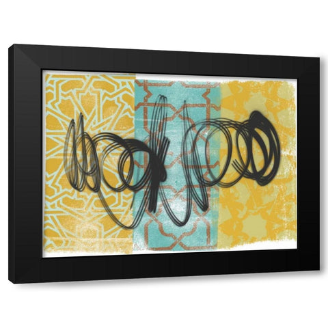 Swirling I Black Modern Wood Framed Art Print by Saunders, Alonzo