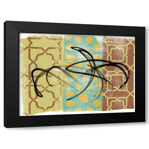 Swirling III Black Modern Wood Framed Art Print with Double Matting by Saunders, Alonzo
