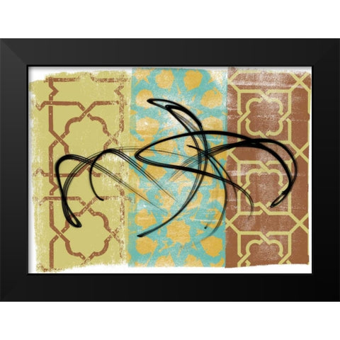 Swirling III Black Modern Wood Framed Art Print by Saunders, Alonzo