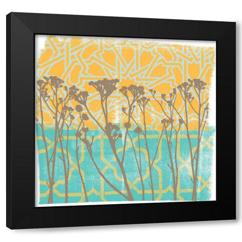 Along the Fence I Black Modern Wood Framed Art Print with Double Matting by Saunders, Alonzo