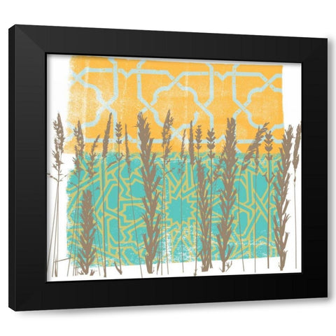 Along the Fence II Black Modern Wood Framed Art Print with Double Matting by Saunders, Alonzo