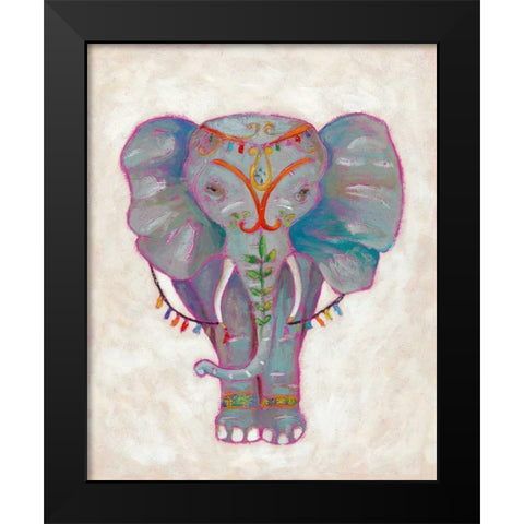 Festival Elephant II Black Modern Wood Framed Art Print by Zarris, Chariklia