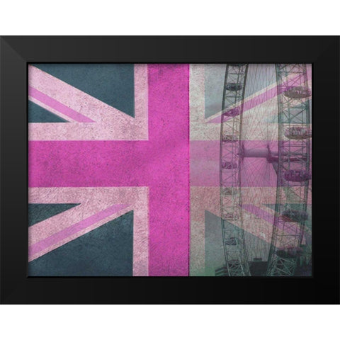 The London Eye Black Modern Wood Framed Art Print by Jerry, Alison