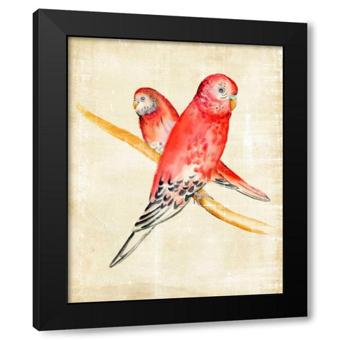 Fanciful Birds I Black Modern Wood Framed Art Print with Double Matting by Zarris, Chariklia