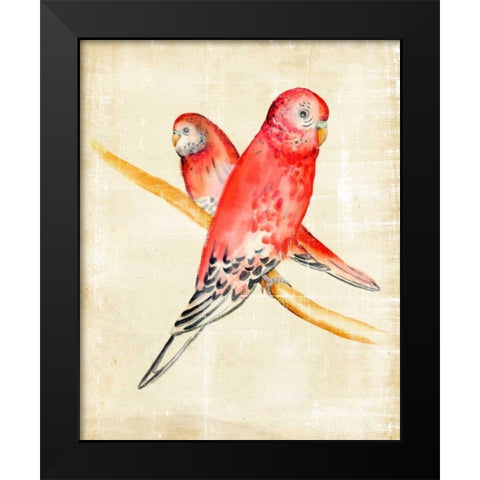 Fanciful Birds I Black Modern Wood Framed Art Print by Zarris, Chariklia