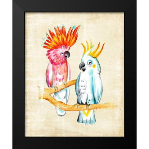 Fanciful Birds IV Black Modern Wood Framed Art Print by Zarris, Chariklia