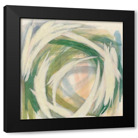 Brushstrokes I Black Modern Wood Framed Art Print with Double Matting by Meagher, Megan