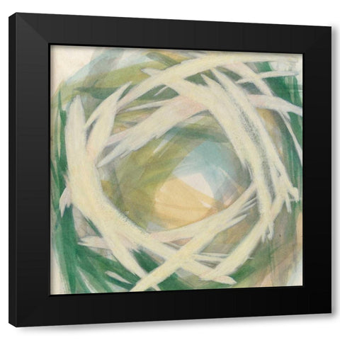 Brushstrokes II Black Modern Wood Framed Art Print with Double Matting by Meagher, Megan