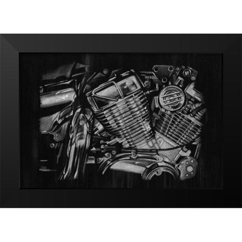 Polished Chrome I Black Modern Wood Framed Art Print by Harper, Ethan