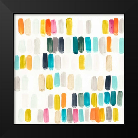 Bright Swatches I Black Modern Wood Framed Art Print by Vess, June Erica