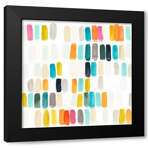 Bright Swatches II Black Modern Wood Framed Art Print with Double Matting by Vess, June Erica