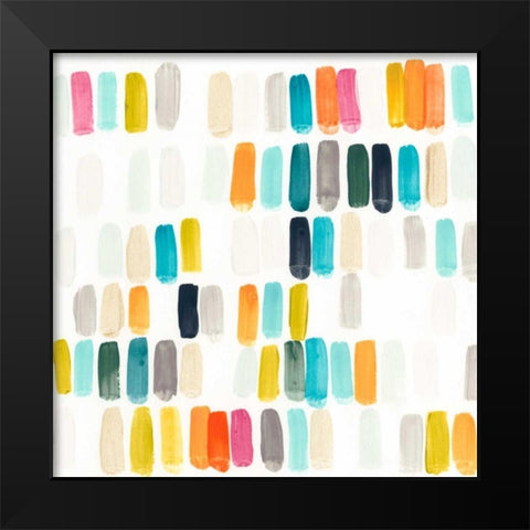 Bright Swatches II Black Modern Wood Framed Art Print by Vess, June Erica