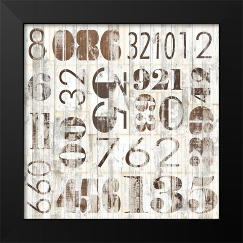 Weathered Numbers I Black Modern Wood Framed Art Print by Fagalde, Jarman