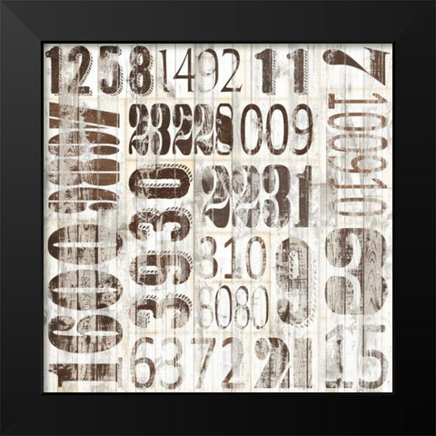 Weathered Numbers II Black Modern Wood Framed Art Print by Fagalde, Jarman