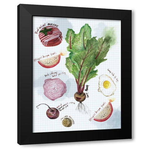 Food Sketches II Black Modern Wood Framed Art Print by Wang, Melissa