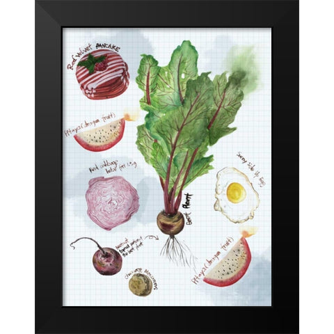 Food Sketches II Black Modern Wood Framed Art Print by Wang, Melissa