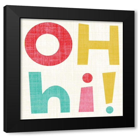 Hi You I Black Modern Wood Framed Art Print with Double Matting by Zarris, Chariklia