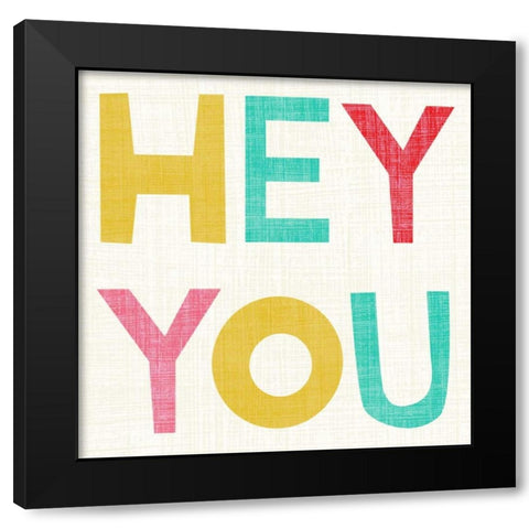 Hi You II Black Modern Wood Framed Art Print with Double Matting by Zarris, Chariklia