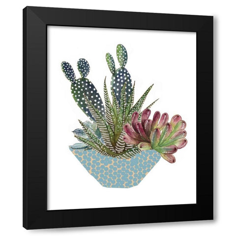 Cactus Arrangement I Black Modern Wood Framed Art Print with Double Matting by Wang, Melissa