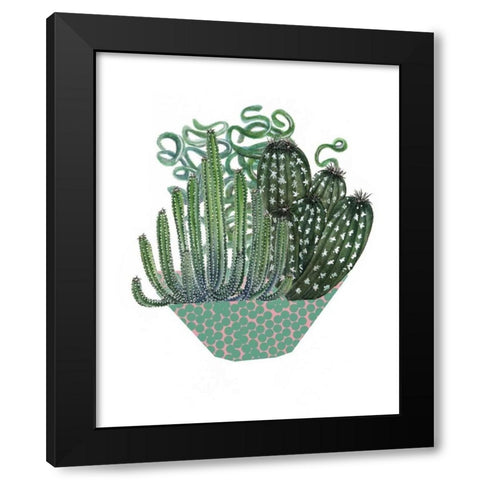 Cactus Arrangement II Black Modern Wood Framed Art Print with Double Matting by Wang, Melissa