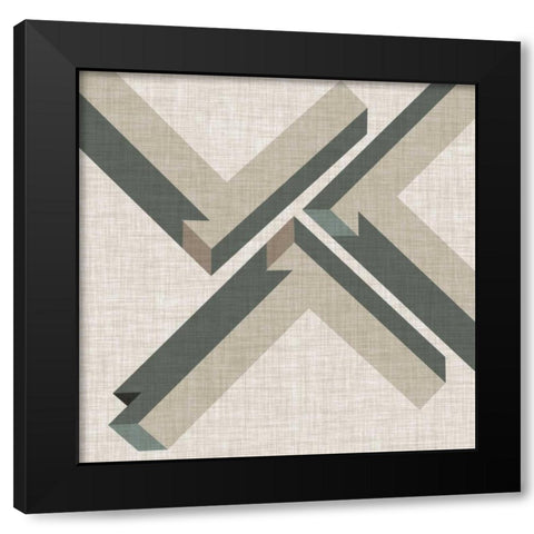 Geometric Perspective IV Black Modern Wood Framed Art Print by Vess, June Erica