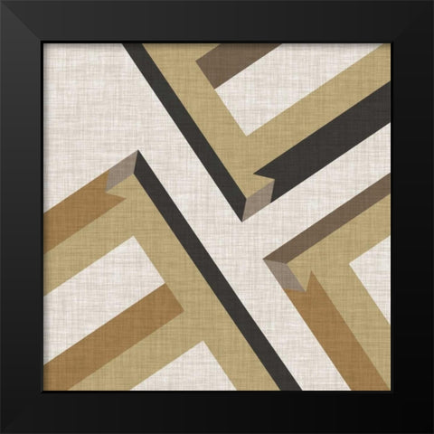 Geometric Perspective VIII Black Modern Wood Framed Art Print by Vess, June Erica