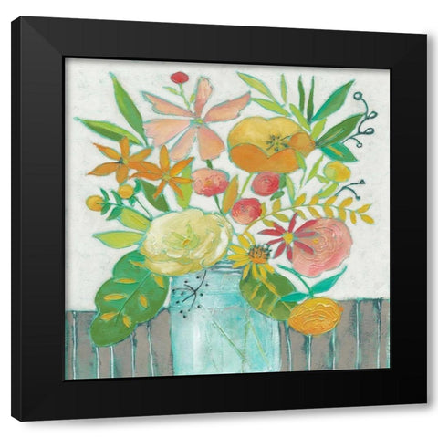 Homestead Floral I Black Modern Wood Framed Art Print with Double Matting by Zarris, Chariklia