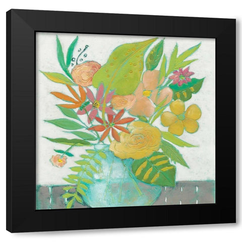 Homestead Floral II Black Modern Wood Framed Art Print with Double Matting by Zarris, Chariklia