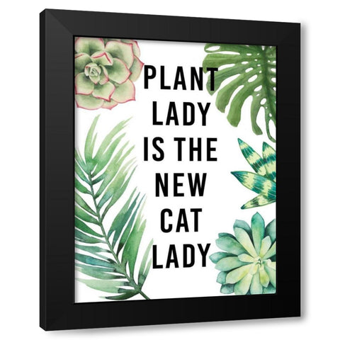 Plant Love I Black Modern Wood Framed Art Print with Double Matting by Studio W
