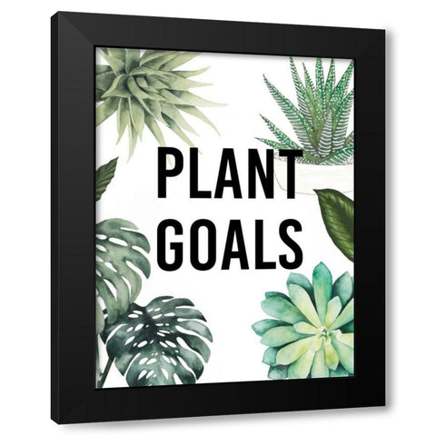 Plant Love II Black Modern Wood Framed Art Print with Double Matting by Studio W