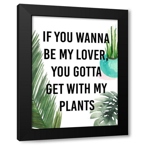 Plant Love IV Black Modern Wood Framed Art Print by Studio W