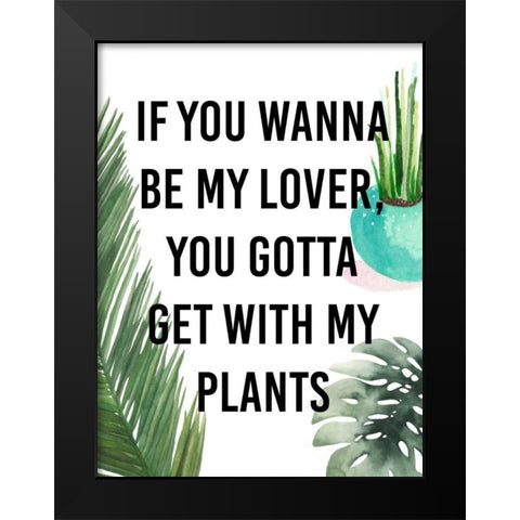Plant Love IV Black Modern Wood Framed Art Print by Studio W