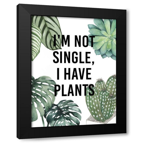 Plant Love V Black Modern Wood Framed Art Print with Double Matting by Studio W