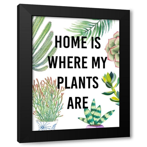 Plant Love VI Black Modern Wood Framed Art Print with Double Matting by Studio W