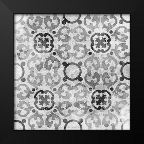 Boho Luxe Tile I Black Modern Wood Framed Art Print by Vess, June Erica