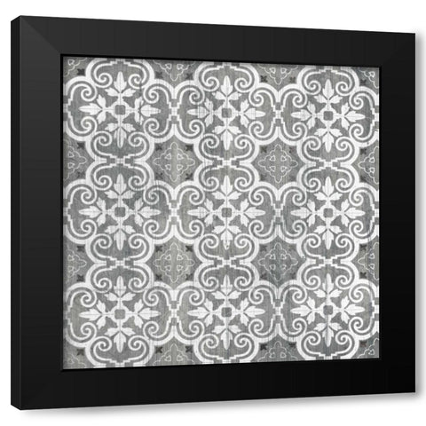 Boho Luxe Tile II Black Modern Wood Framed Art Print with Double Matting by Vess, June Erica