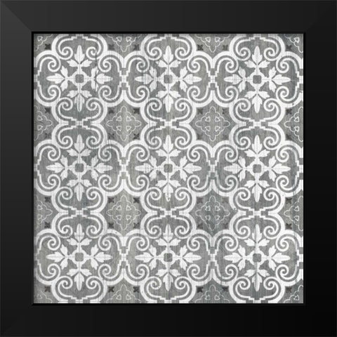Boho Luxe Tile II Black Modern Wood Framed Art Print by Vess, June Erica